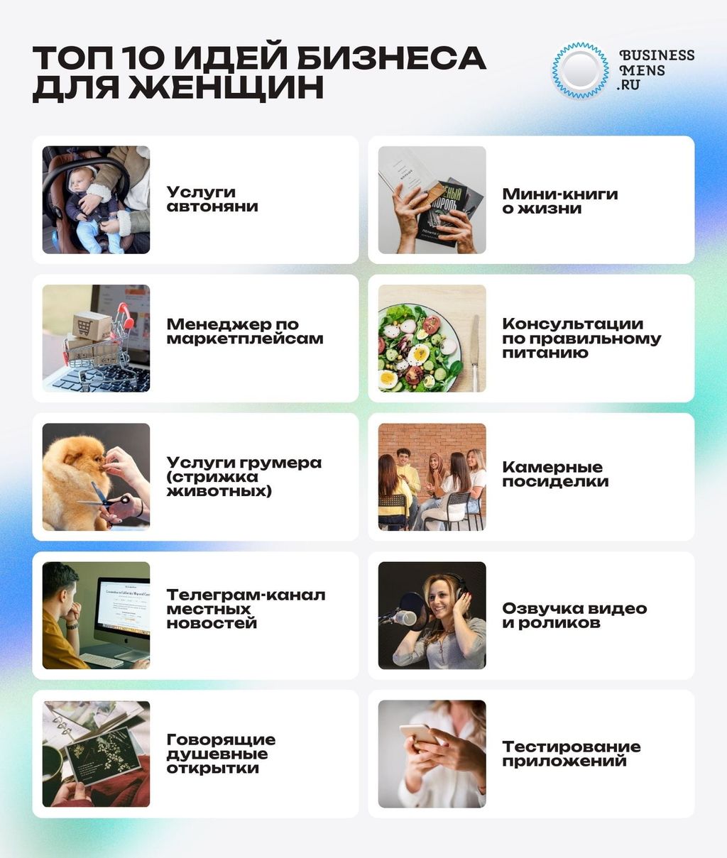 Топ-10 идей бизнеса для женщин