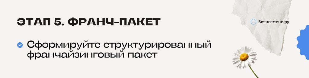 Этап 5. Франчайзинговый пакет