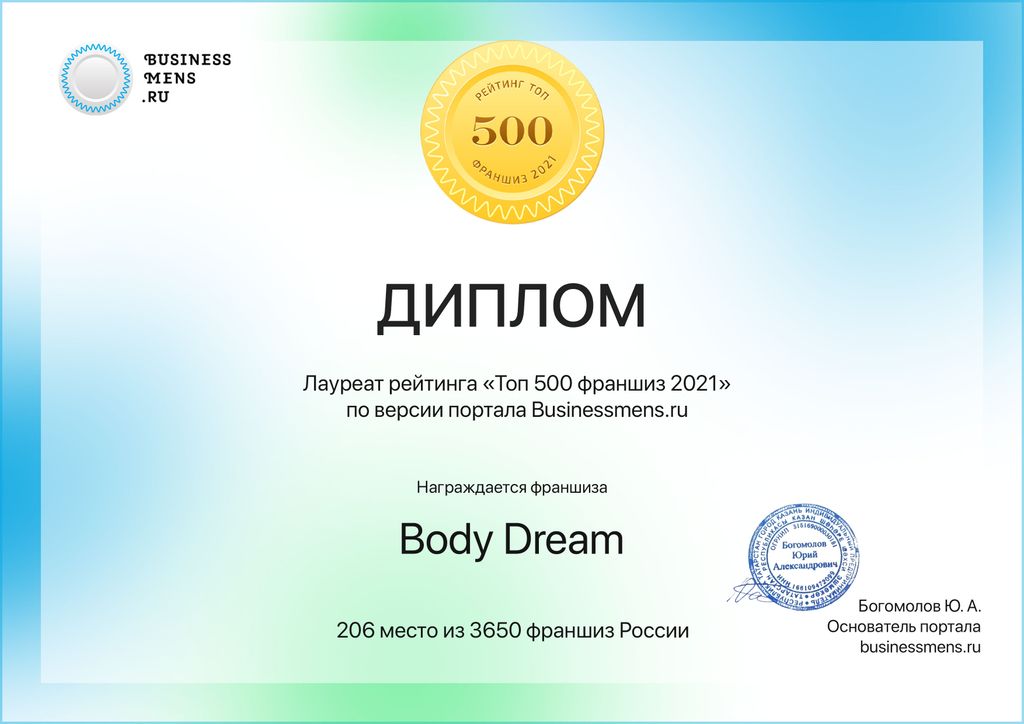 Франшиза Body Dream - студия коррекции фигуры и LPG массажа